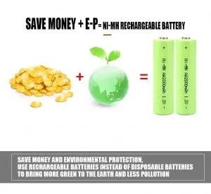 Rechargeable AA Batteries Pre-Charged, NiMH 1.2V High Capacity Double A for Solar Lights and Household Devices