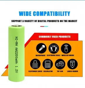 Rechargeable AA Batteries Pre-Charged, NiMH 1.2V High Capacity Double A for Solar Lights and Household Devices