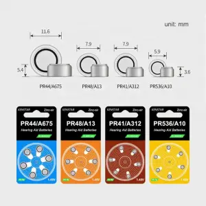 High power 1.4v a13 pr48 hearing aid battery zinc air button cell hearing aid batteries 312